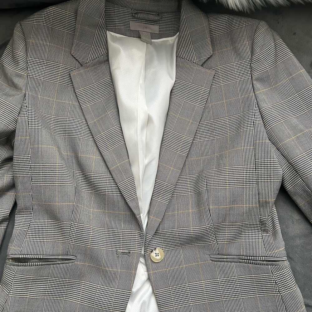 H&M Gray Plaid Pants